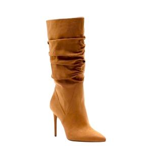 Women's Tan Suede Stiletto Boots- Size 6.5